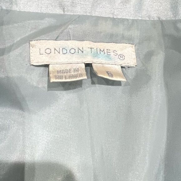 London Times Blue Silky Blazer With Shoulder Pads Women’s 6 - Picture 3 of 4